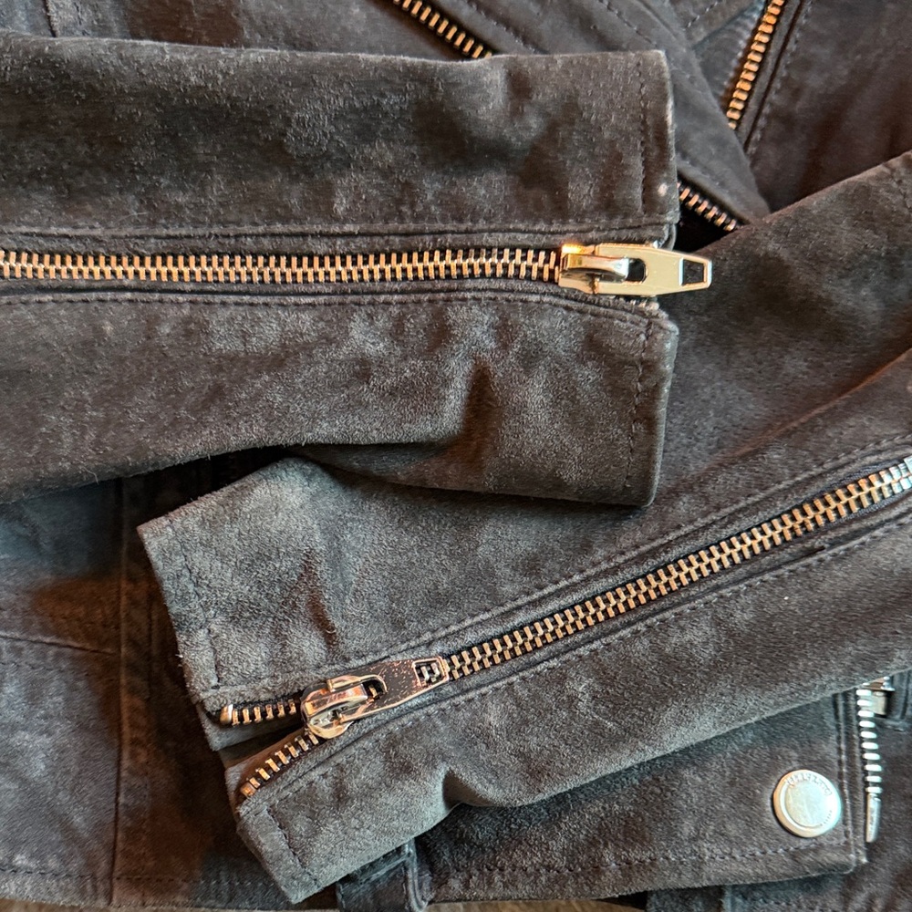 BlankNYC Black Suede Moto Jacket with Silver Hardware S grey - Picture 8 of 10